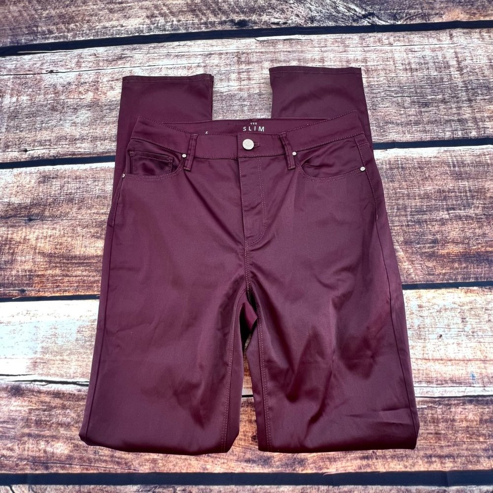 White House Black Market Burgundy Skinny Pants - Picture 2 of 10
